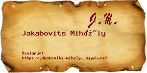 Jakabovits Mihály névjegykártya